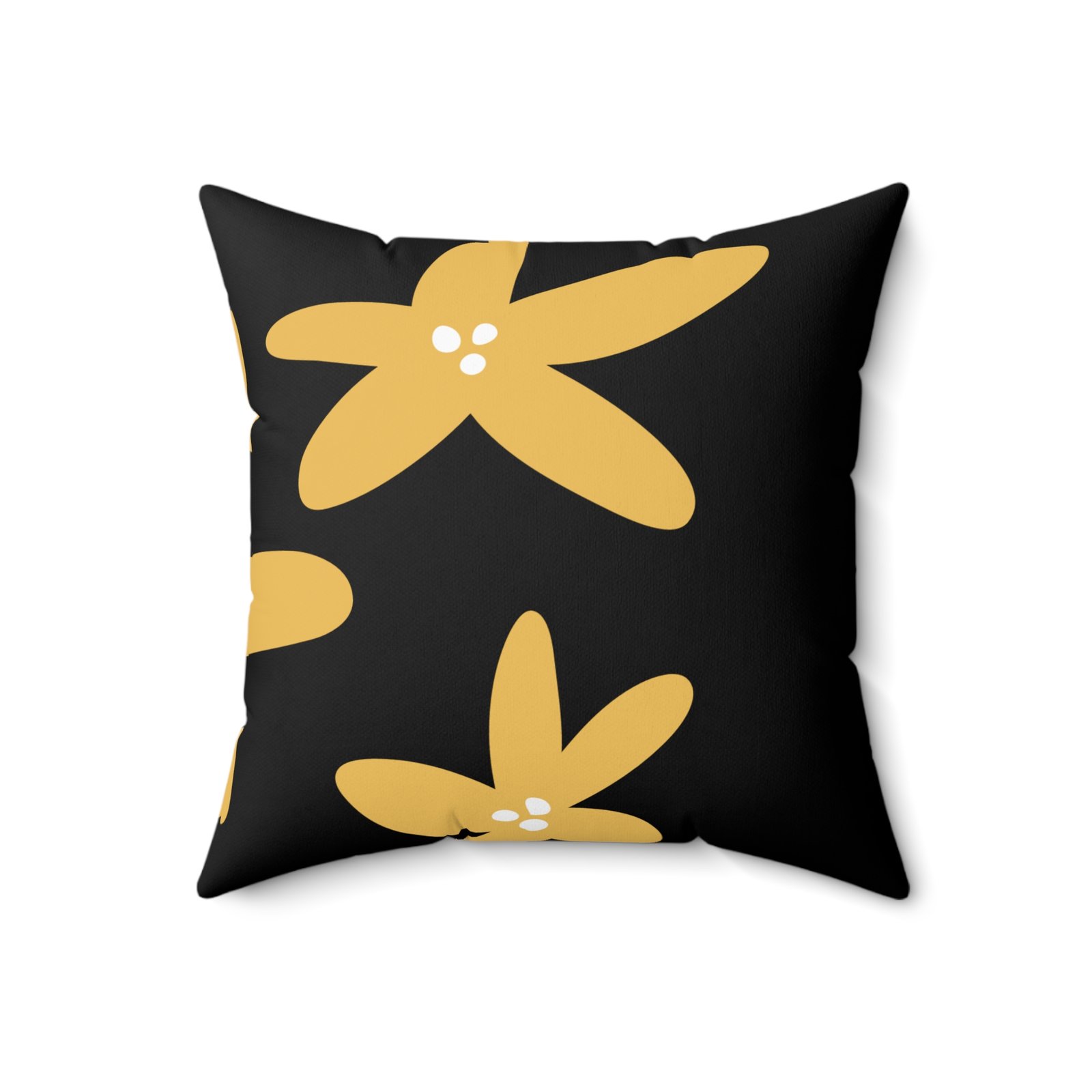 TB's Spun Polyester Square Pillow - Black and Yellow - Image 8