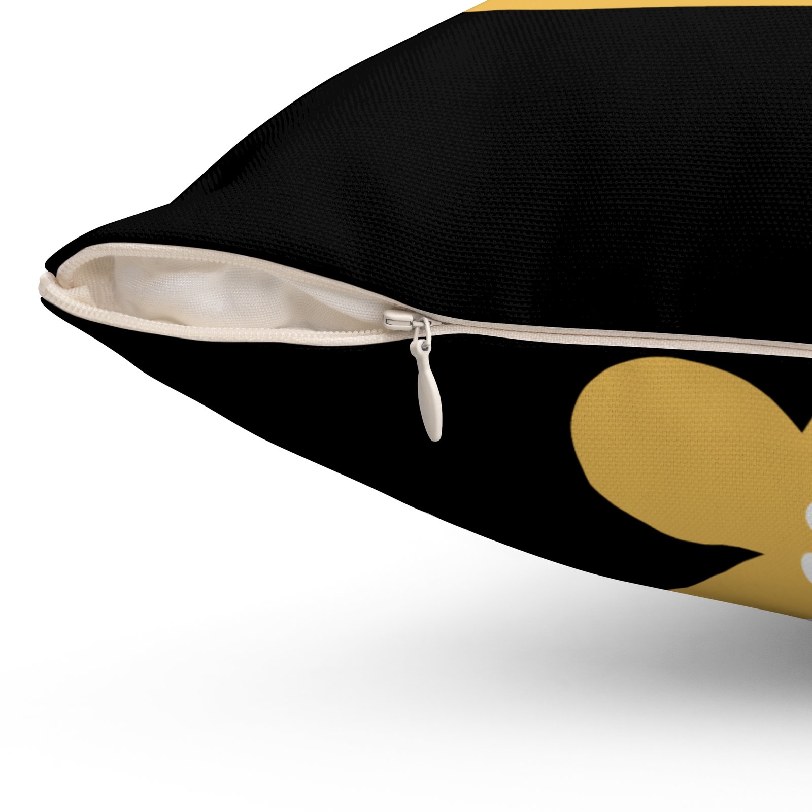 TB's Spun Polyester Square Pillow - Black and Yellow - Image 9