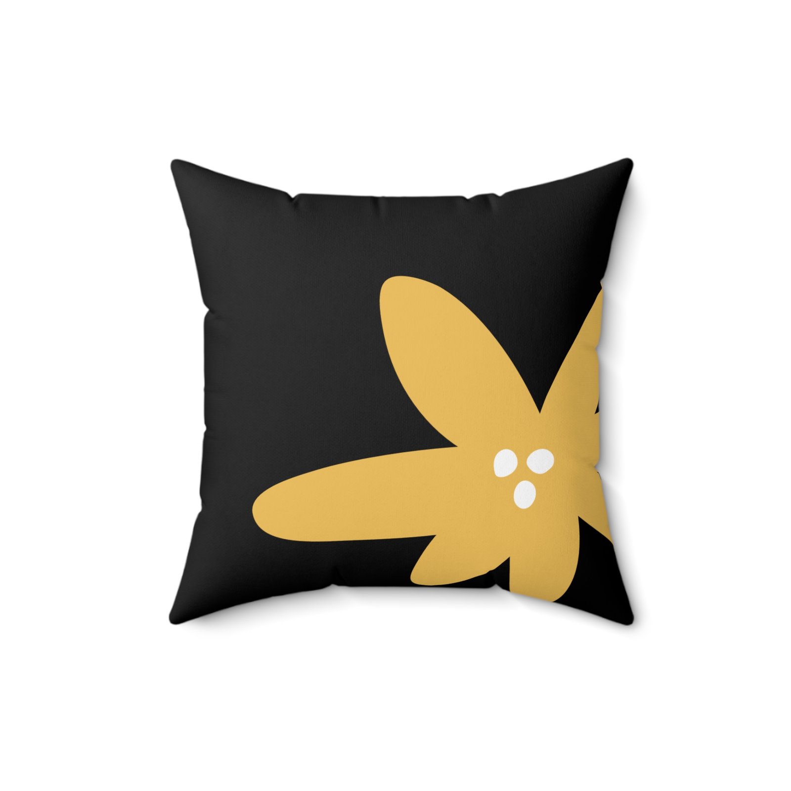 TB's Spun Polyester Square Pillow - Black and Yellow - Image 4