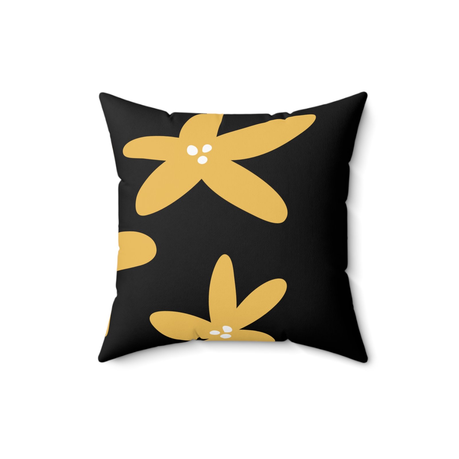 TB's Spun Polyester Square Pillow - Black and Yellow - Image 5